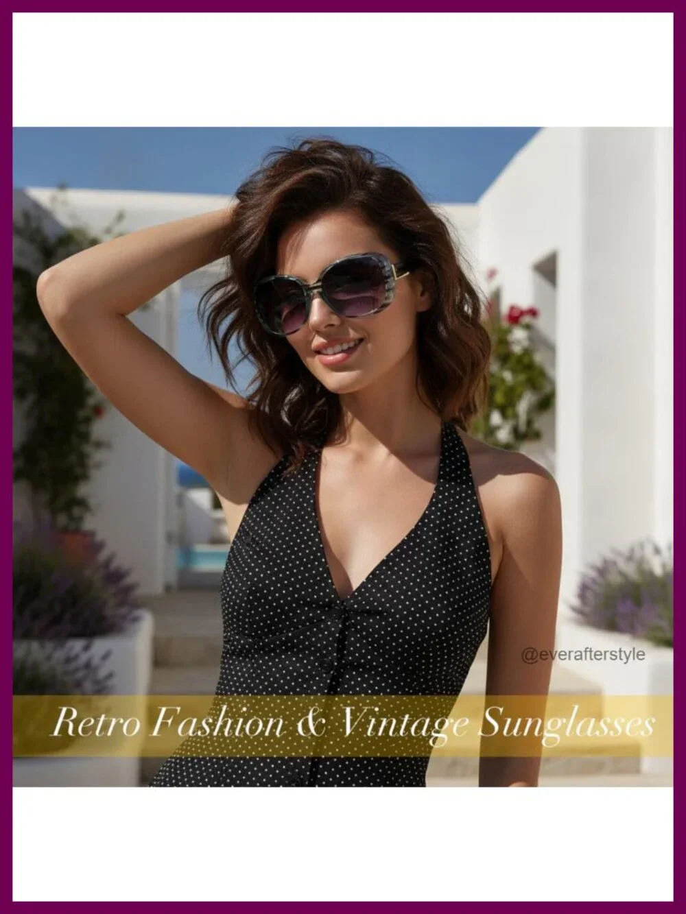 Vintage Oversized Wraparound Sunglasses UV400 Square